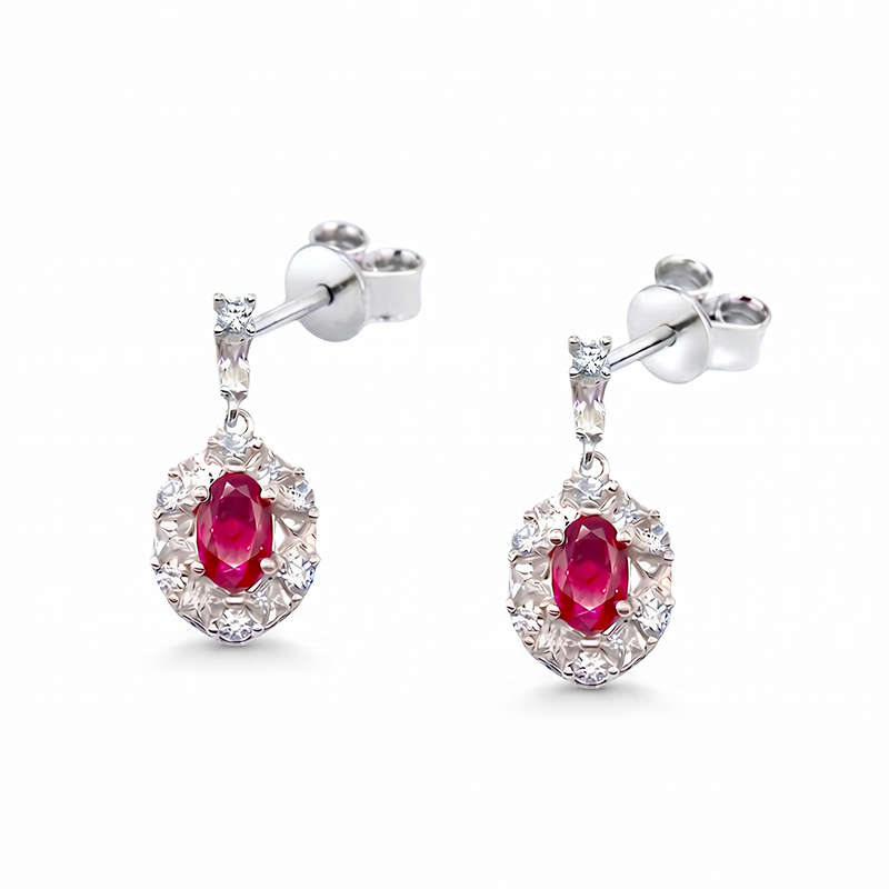 SET KATE: Anello + Collana + Orecchini - Argento925 - Colore Rosso