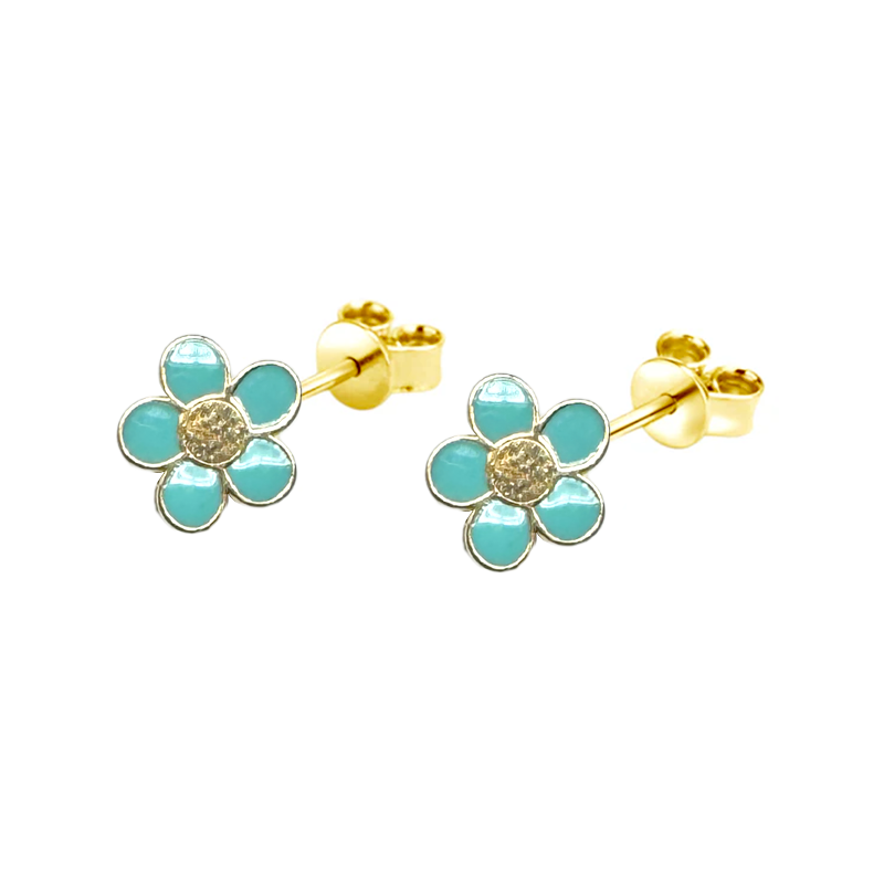 Orecchini "Fiori Colorati" in Oro18kt