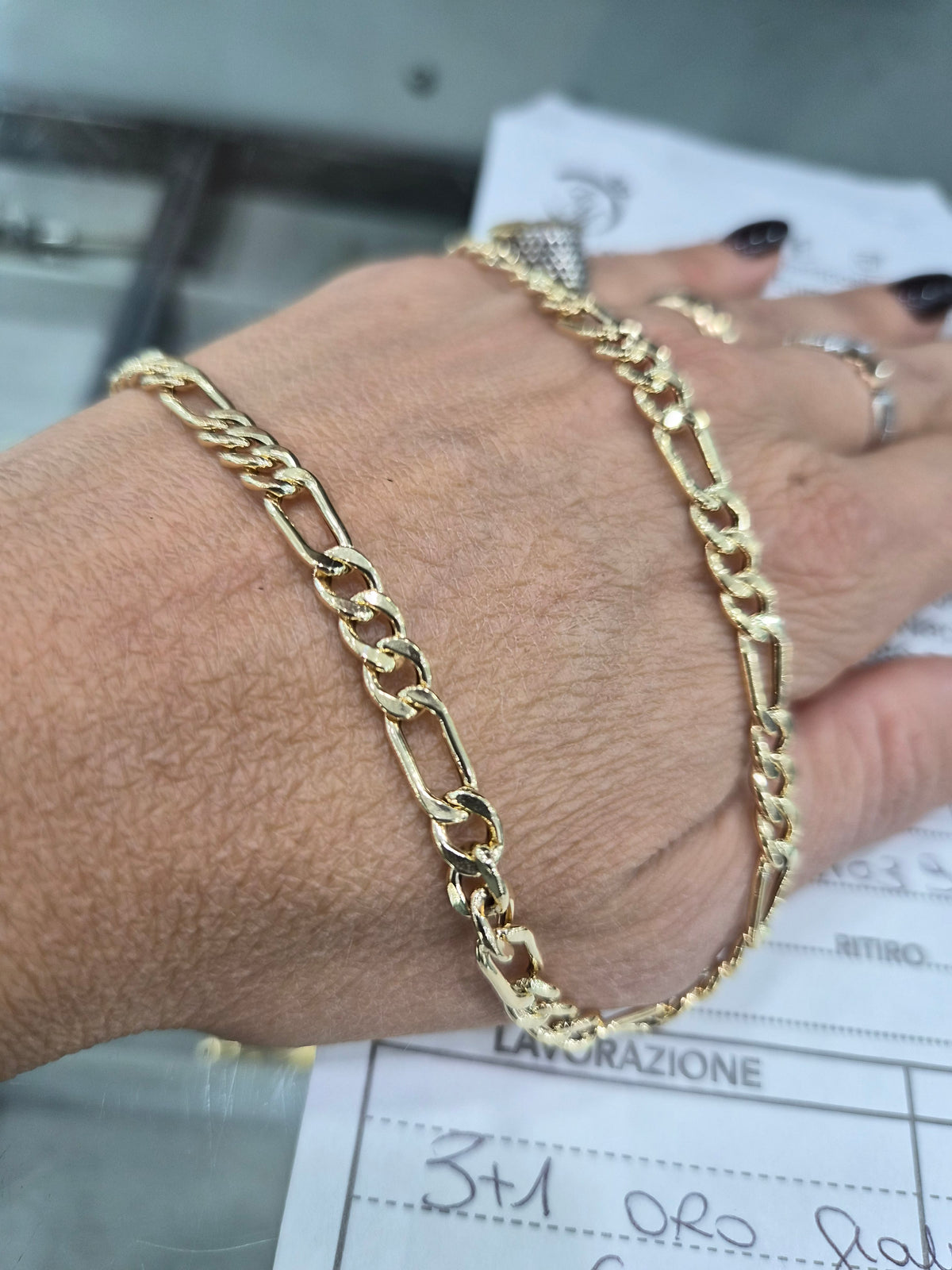 Collana 3+1 oro18kt a 60cm