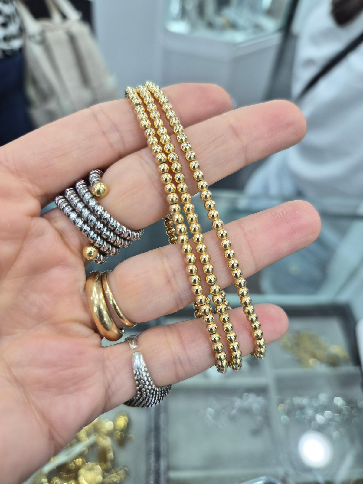 3bracciali elastici oro18kt