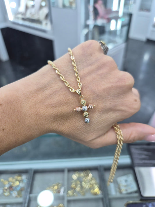 Collana con croce milleluci oro18kt