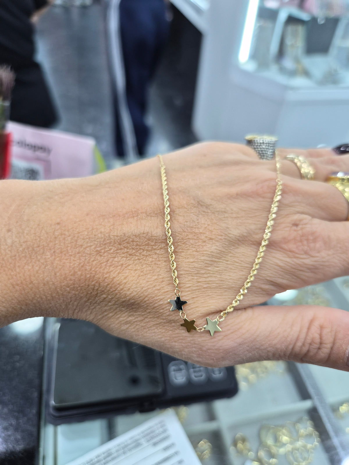Collana 3 stelle oro 18kt