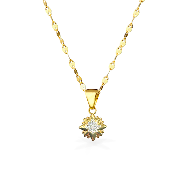 Collana Rosa dei venti con stella - Oro18kt