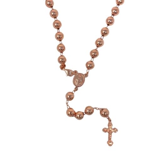 Collana Rosario modello grande in Argento 925 - Colore Rosè