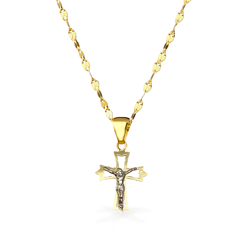 Collana in Oro Giallo con Croce - Oro18kt