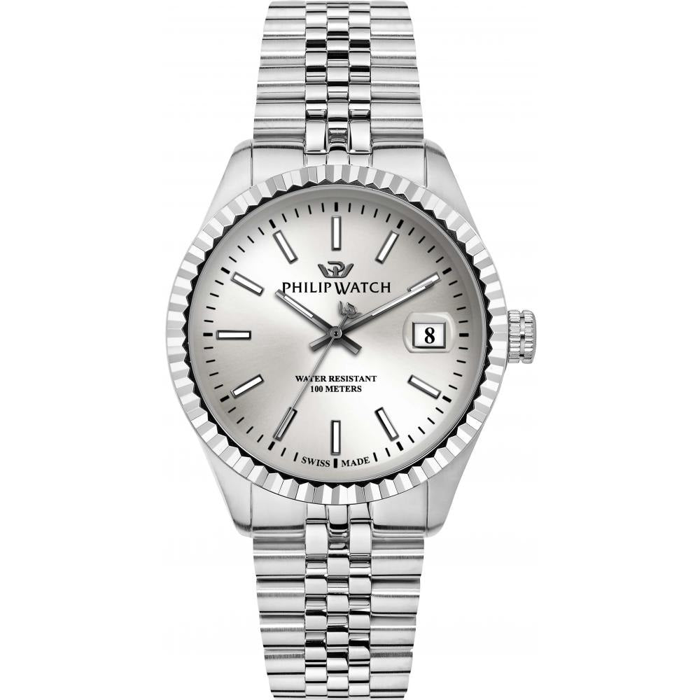 Orologio Philip Watch Caribe ref.R8253597045 da Donna con cassa da 42mm in acciaio e quadrante bianco