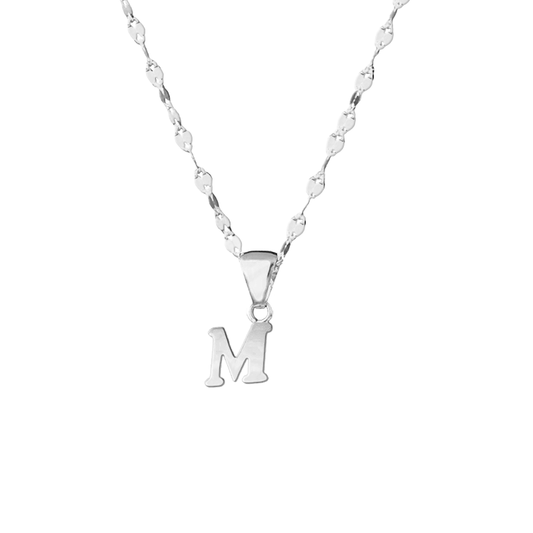 Collana Personalizzata in Oro Bianco e Lettera - Oro18kt