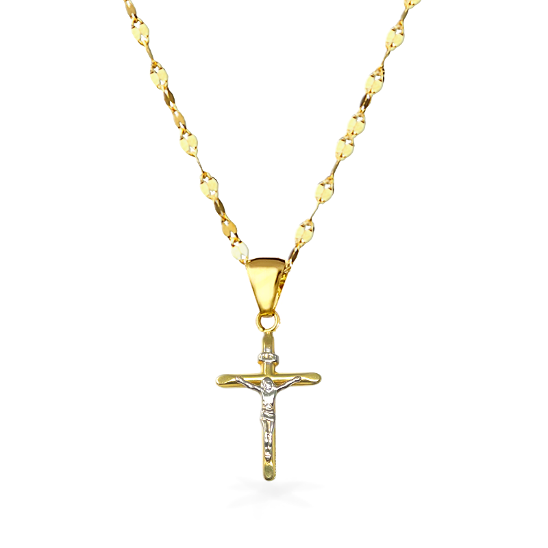 Collana in Oro con pendente Croce - Oro18kt