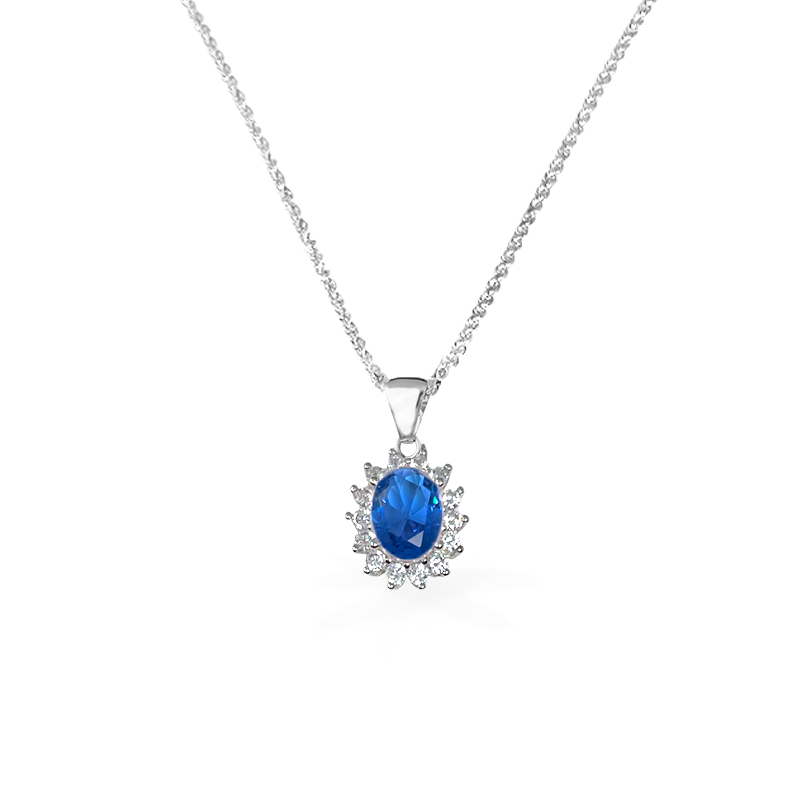 Collana Gemma in Argento925 - Colore Blu