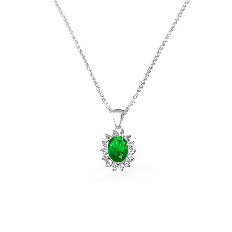 Collana Gemma in Argento925 - Colore Verde