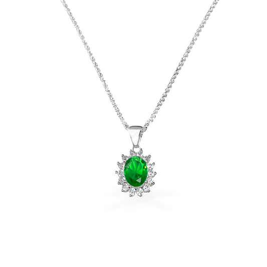 Collana Gemma in Argento925 - Colore Verde