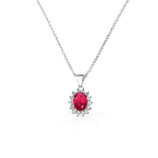 Collana Gemma in Argento925 - Colore Rosso