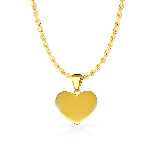 Collana Laser in Oro18kt con Cuore in Oro Giallo - Oro18kt