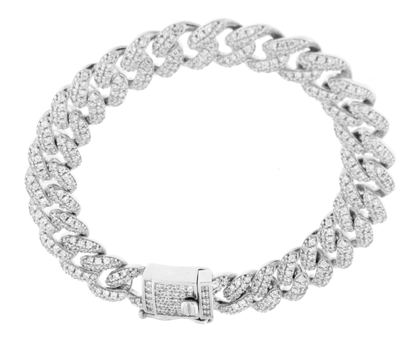 Bracciale Grumetta colore argento con zirconi