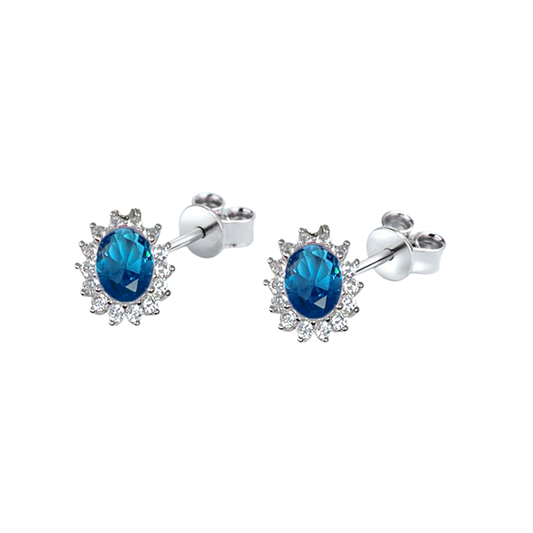 Boucles d'Oreilles Argent 925 Disque de Lapis Lazuli Facettée LES Boucles d'Oreilles Argent 925 Disque de Lapis Lazuli Facettée LES