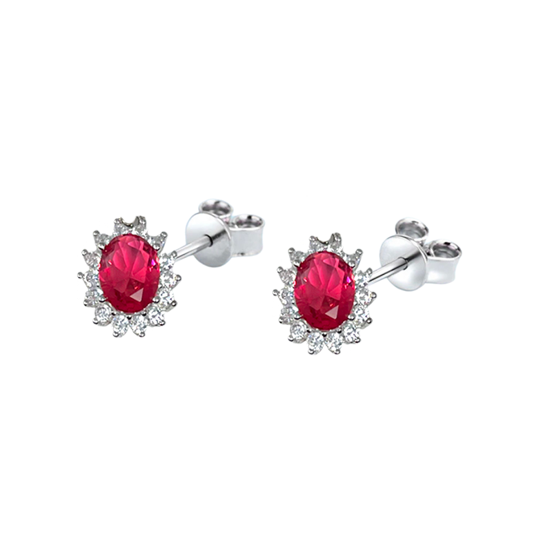 Orecchini Gemma in Argento925 - Colore Rosso