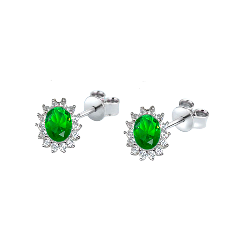 Orecchini Gemma in Argento925 - Colore Verde