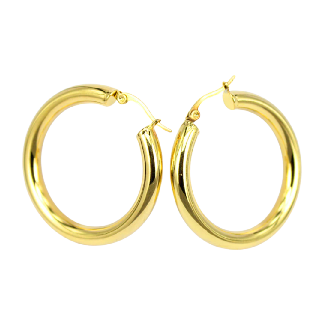 Cerchi in Oro18kt Linea Decisa forma arrotondata - Oro Giallo