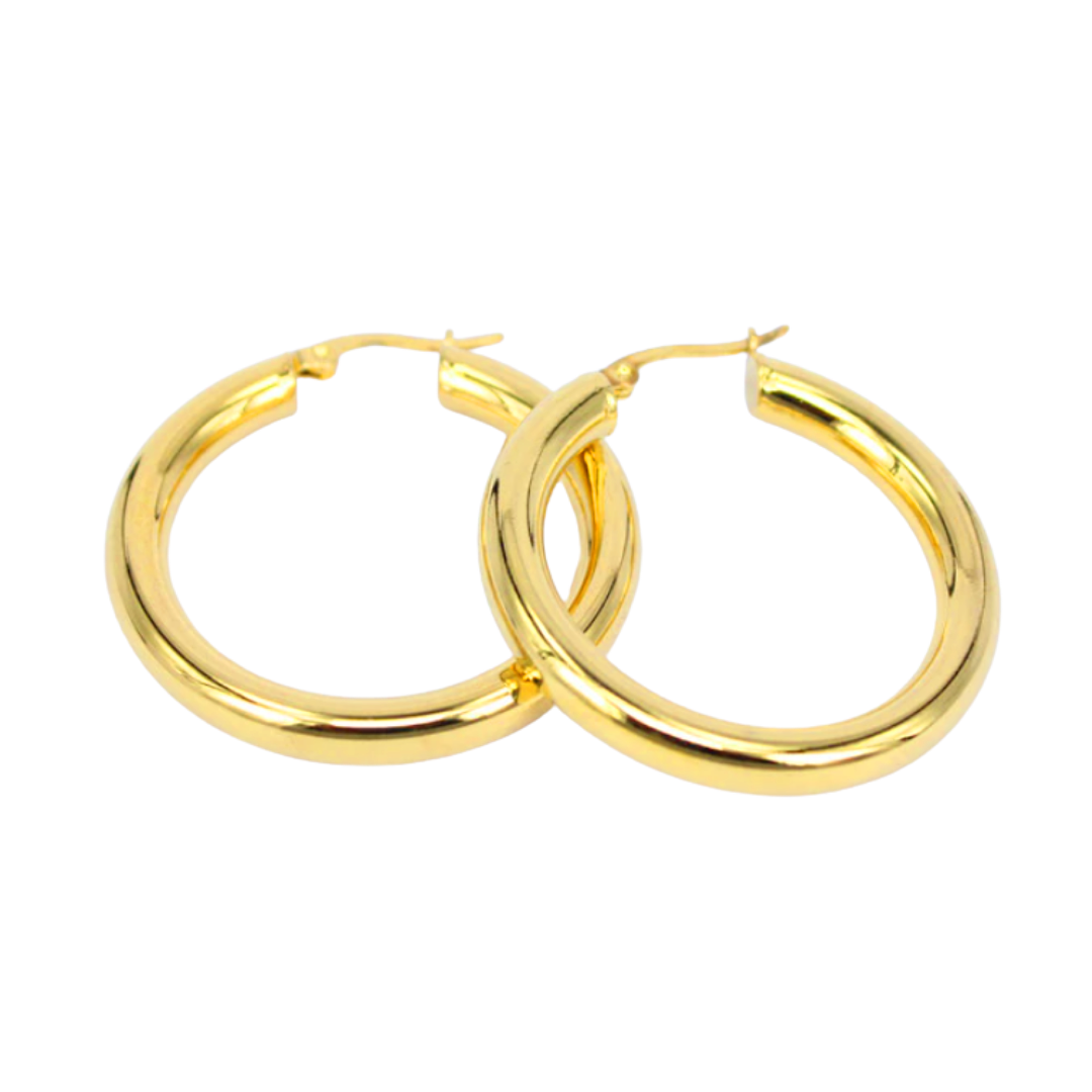 Cerchi in Oro18kt Linea Decisa forma arrotondata - Oro Giallo