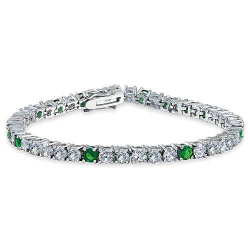 Bracciale Tennis in Argento 925 - Silver e Zirconi Bianchi e Verdi