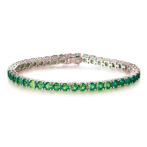 Bracciale Tennis in Argento 925 - Zirconi Verdi