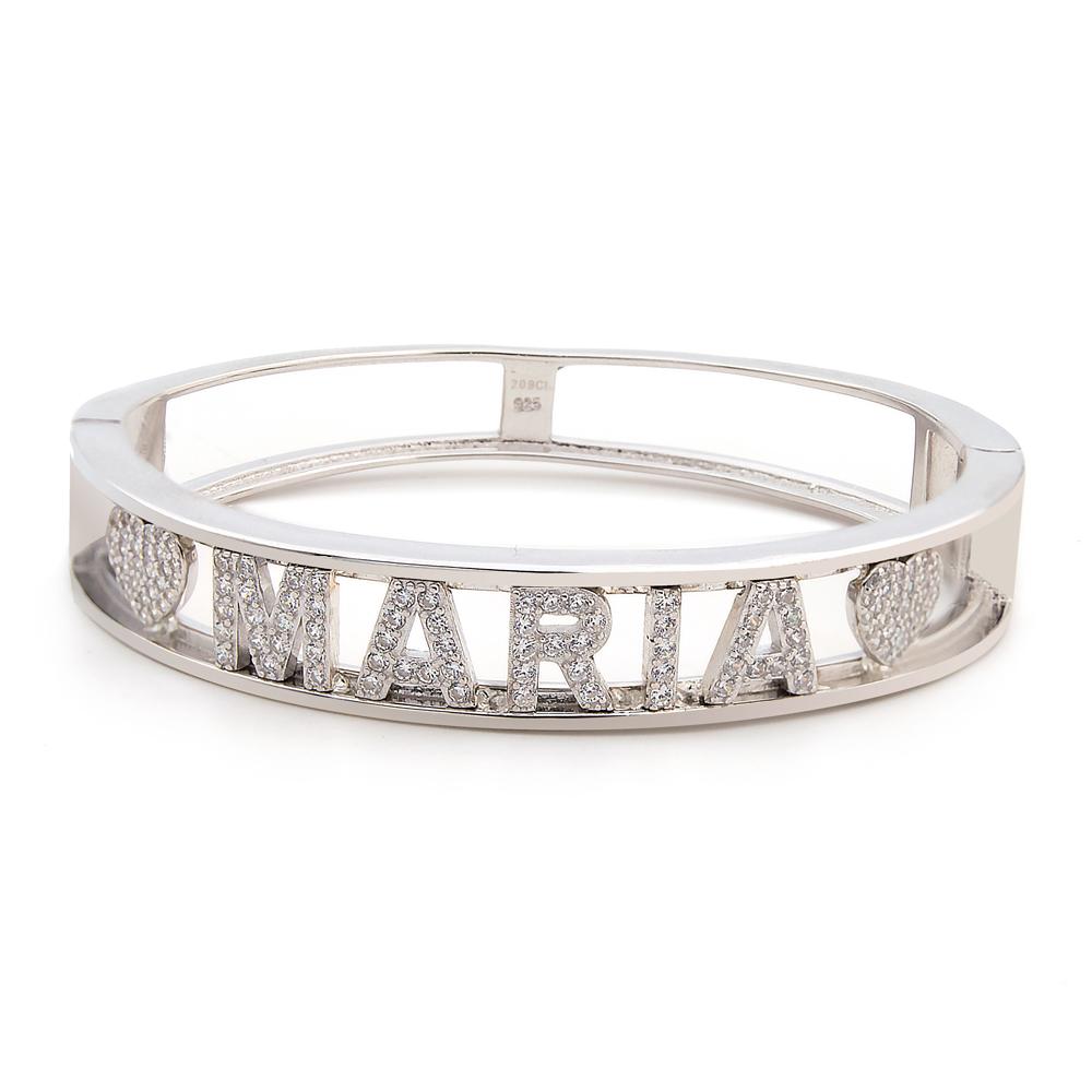 Bracciale Personalizzato in Argento925 e Zirconi - Colore Argento