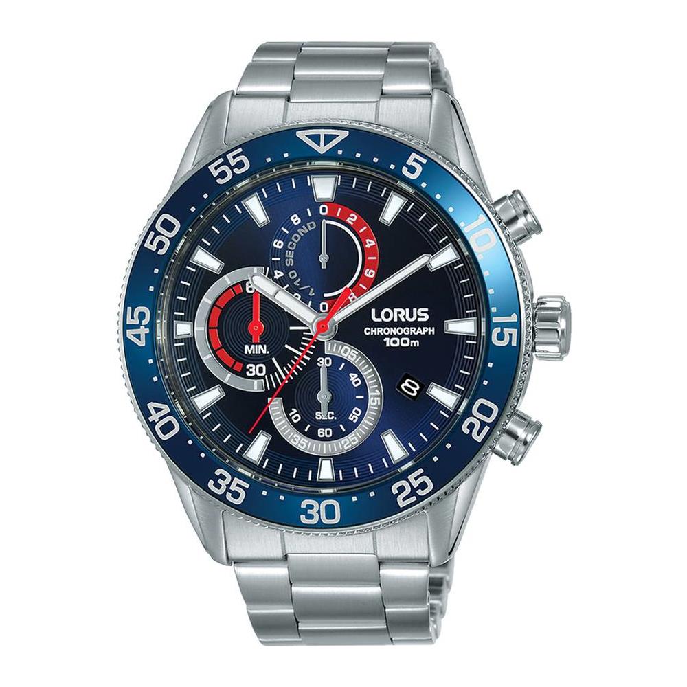 Orologio Lorus da Uomo con cronografo serie Sports ref. RM337FX9 in acciaio e quadrante blu