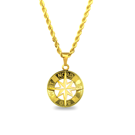 Collana Rosa dei Venti in Oro Giallo - Oro18kt