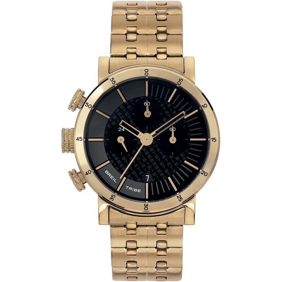 Orologio da Uomo Breil con cronografo serie Lil Tribe ref. EW0471 in acciaio Gold e quadrante nero con logo